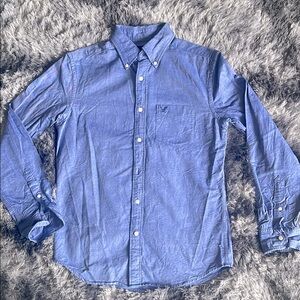 American Eagle Outfitters Blue Casual Button Down Shirt